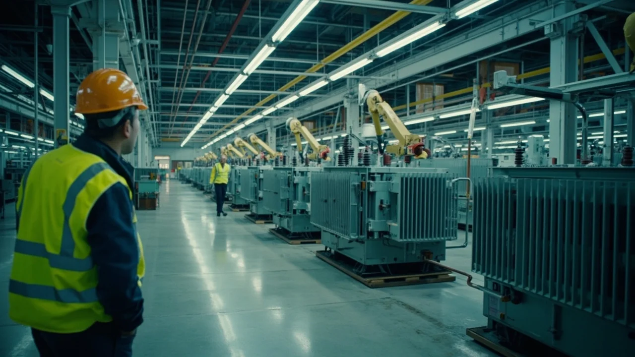 Modern power transformer factory with automated production lines for global clients