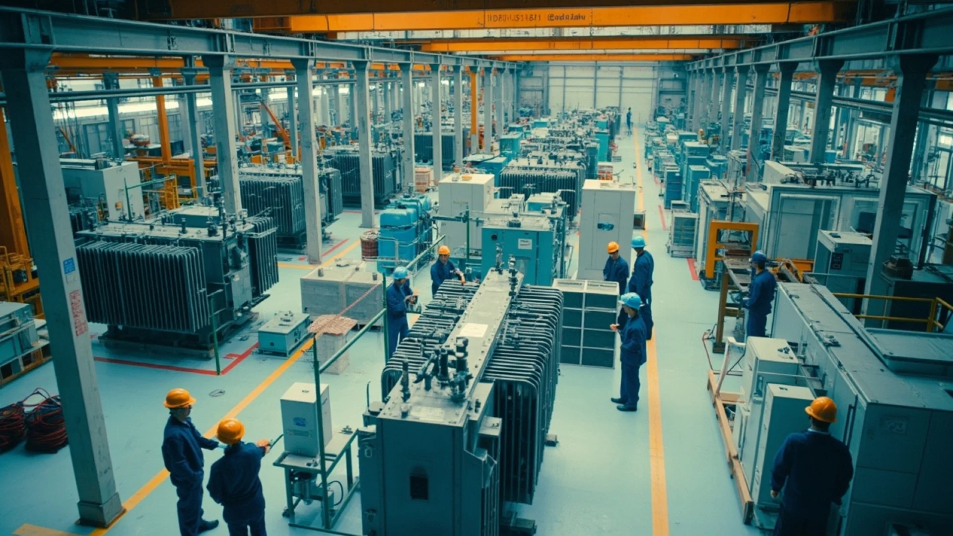 Modern transformer manufacturing facility showcasing automated assembly line for OEM production