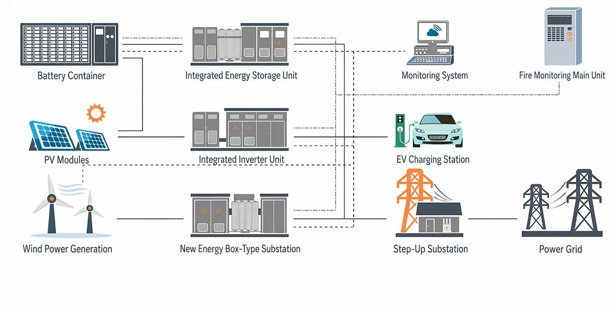 Integrated energy storage system diagram