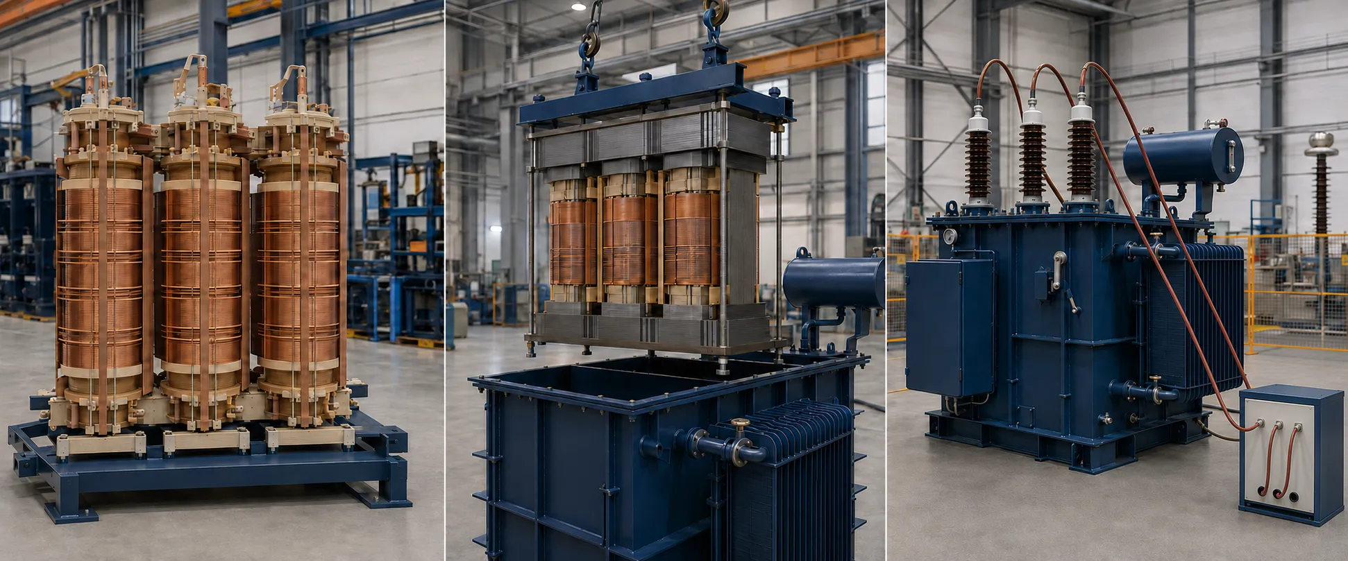 35kV transformer winding, assembly and factory testing process
