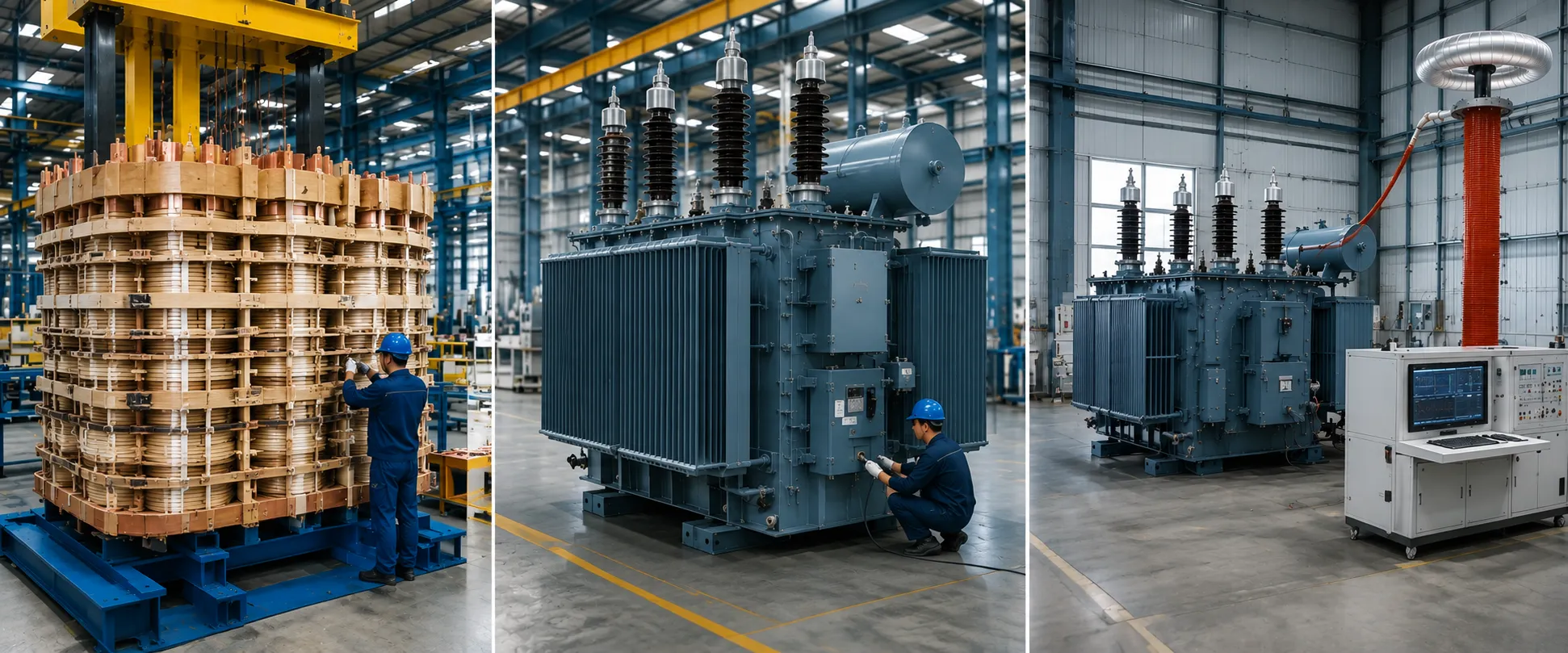 66kV transformer winding, assembly and high-voltage testing process