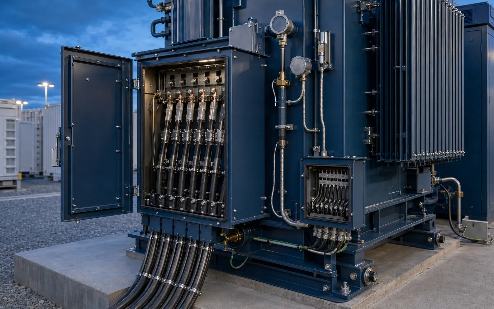 Bi-directional BESS transformer connection details