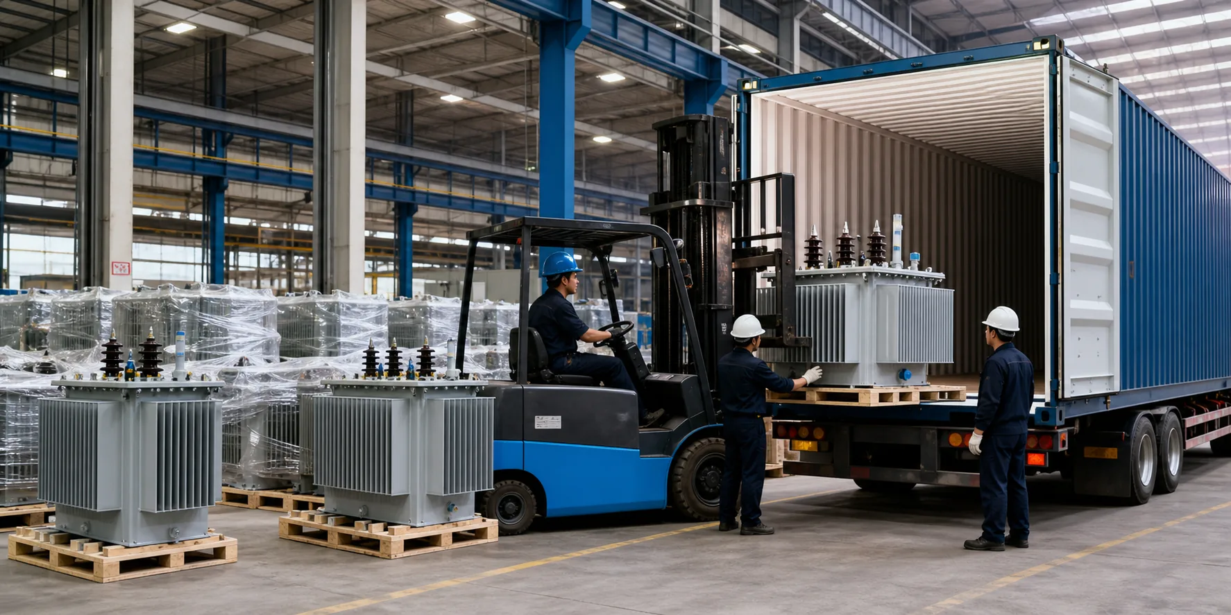 Transformer container loading and export packing at JINXING