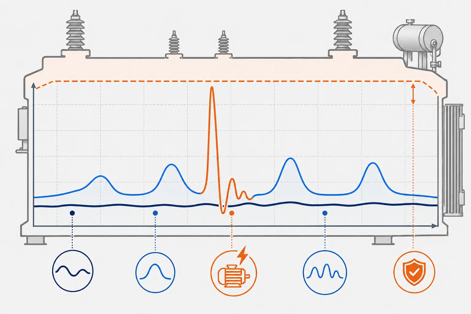 Transformer capacity and load profile diagram