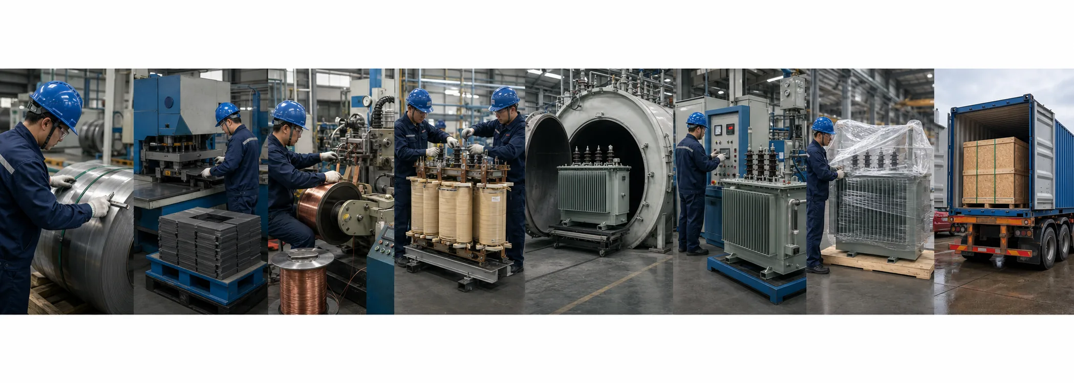 JINXING transformer manufacturing process - 8 stage panorama from raw material to shipping